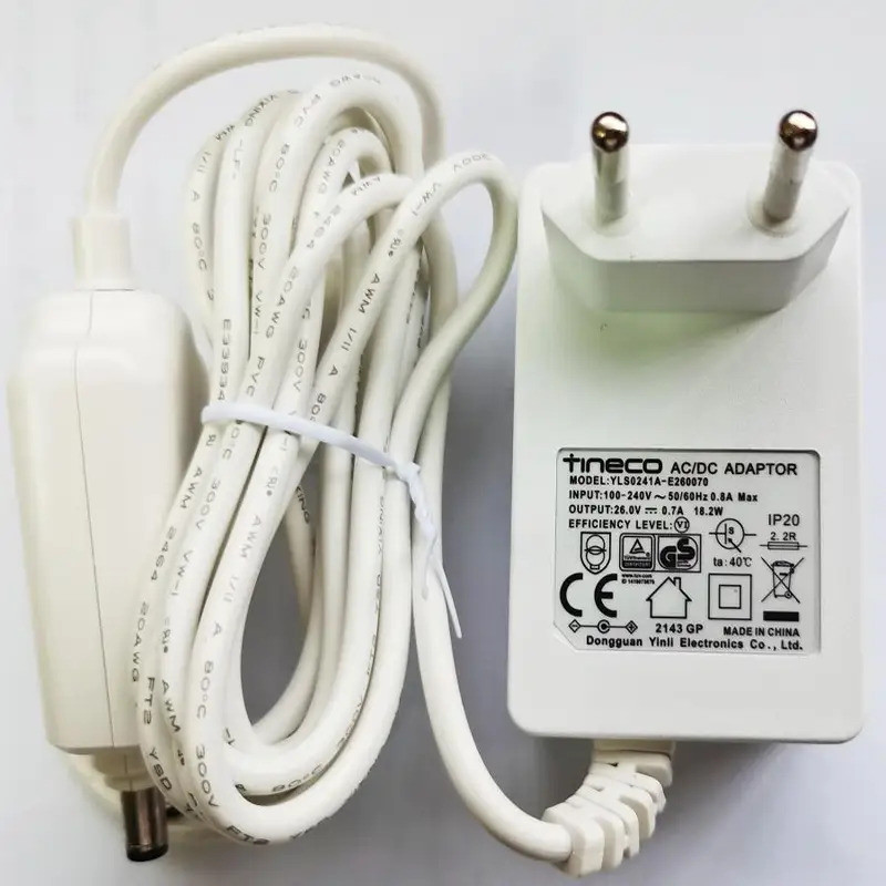 1PC เหมาะสําหรับ TINECO 26V0.7A เครื่องดูดฝุ่น 700mA อะแดปเตอร์ไฟ YLS0241A-E260070