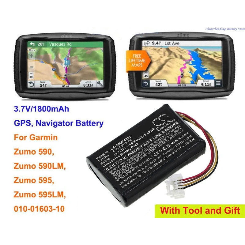 3.7V 1800mAh GPS, Navigator แบตเตอรี่ 616-00077-00 สําหรับ Garmin Zumo 590, Zumo 595, Zumo 595LM, 01