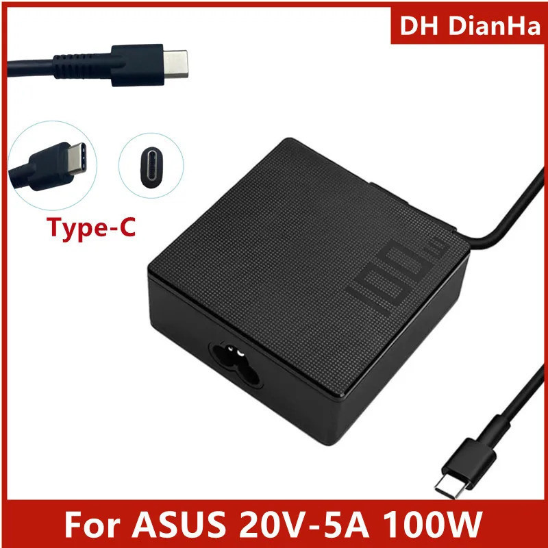 100W Type-c แล็ปท็อปอะแดปเตอร์สําหรับ ASUS ROG Zephyrus Duo 15 SE GX551QM GA401IHR GA401QC GA401QE G