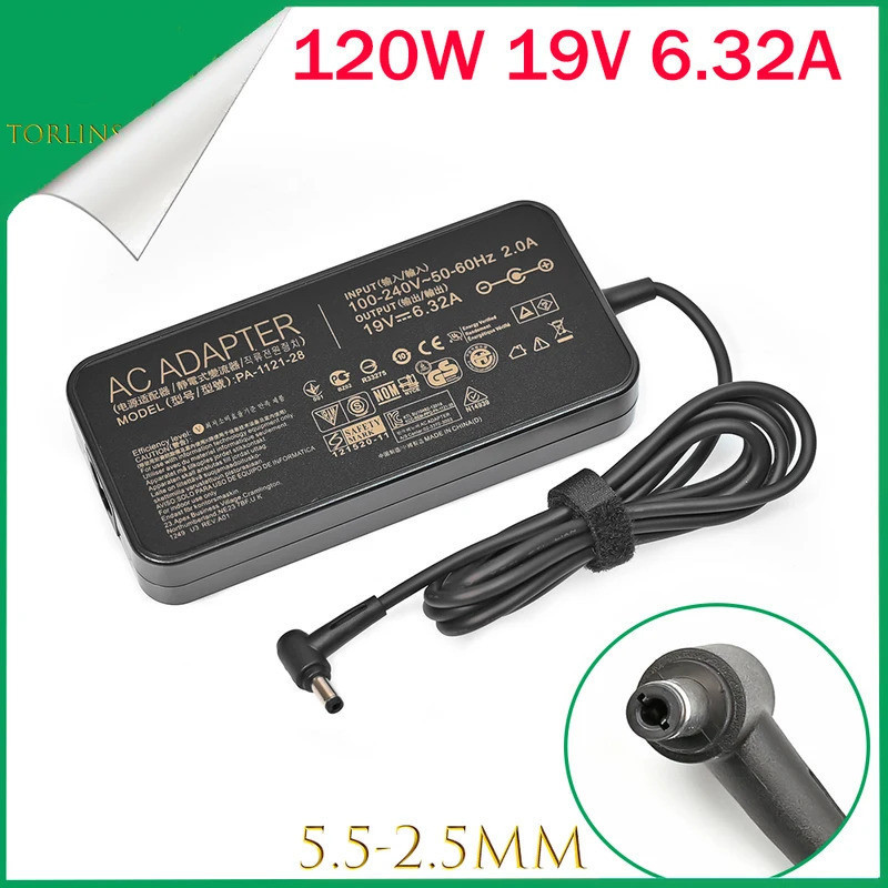 120W 19V 6.32A 5.5*2.5 มม.แล็ปท็อปอะแดปเตอร์แหล่งจ่ายไฟสําหรับ TOSHIBA ACER ASUS N550 K53 N750 N500 