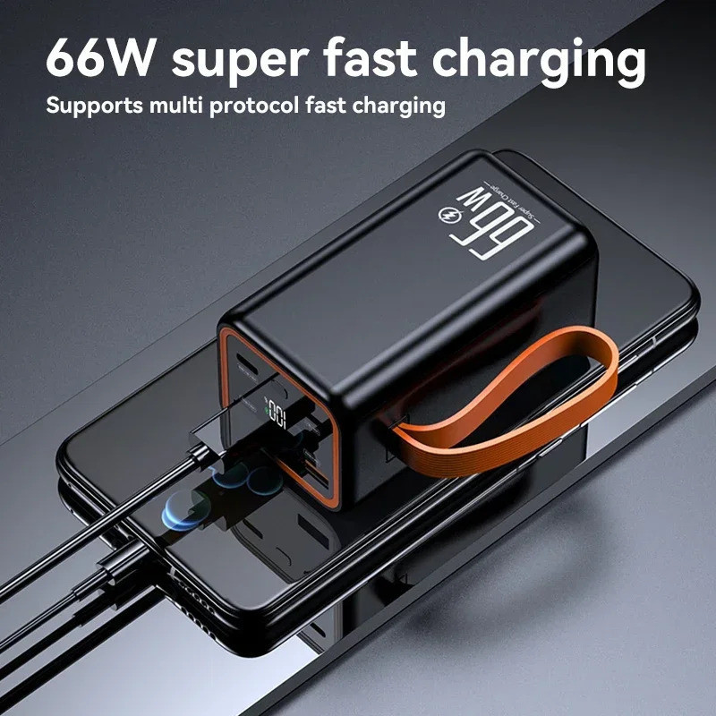 Mini Power Bank 50000mAh Two-Way 66W Fast Charging Powerbank ชาร์จแบตเตอรี่ภายนอกแบบพกพาสําหรับ iPho