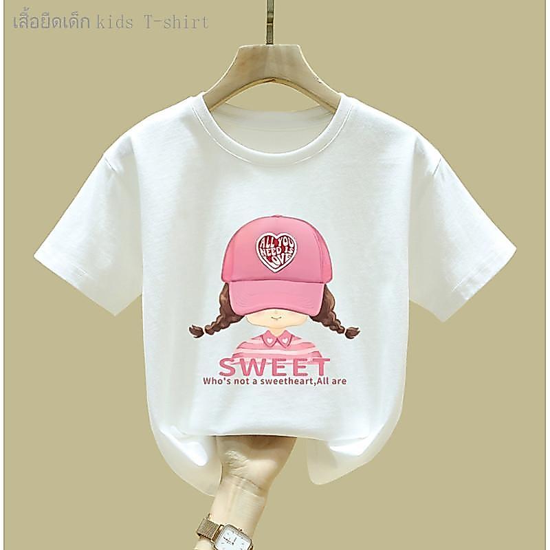 [COD]พร้อมส่งจาเสื้อยืดแขนสั้นเด็กลายการ์ตูนและเสื้อเชิ้ตลำลองสำหรับเด็กผู้หญิง มีให้เลือกหลากหลายสไตล์  children+K5New