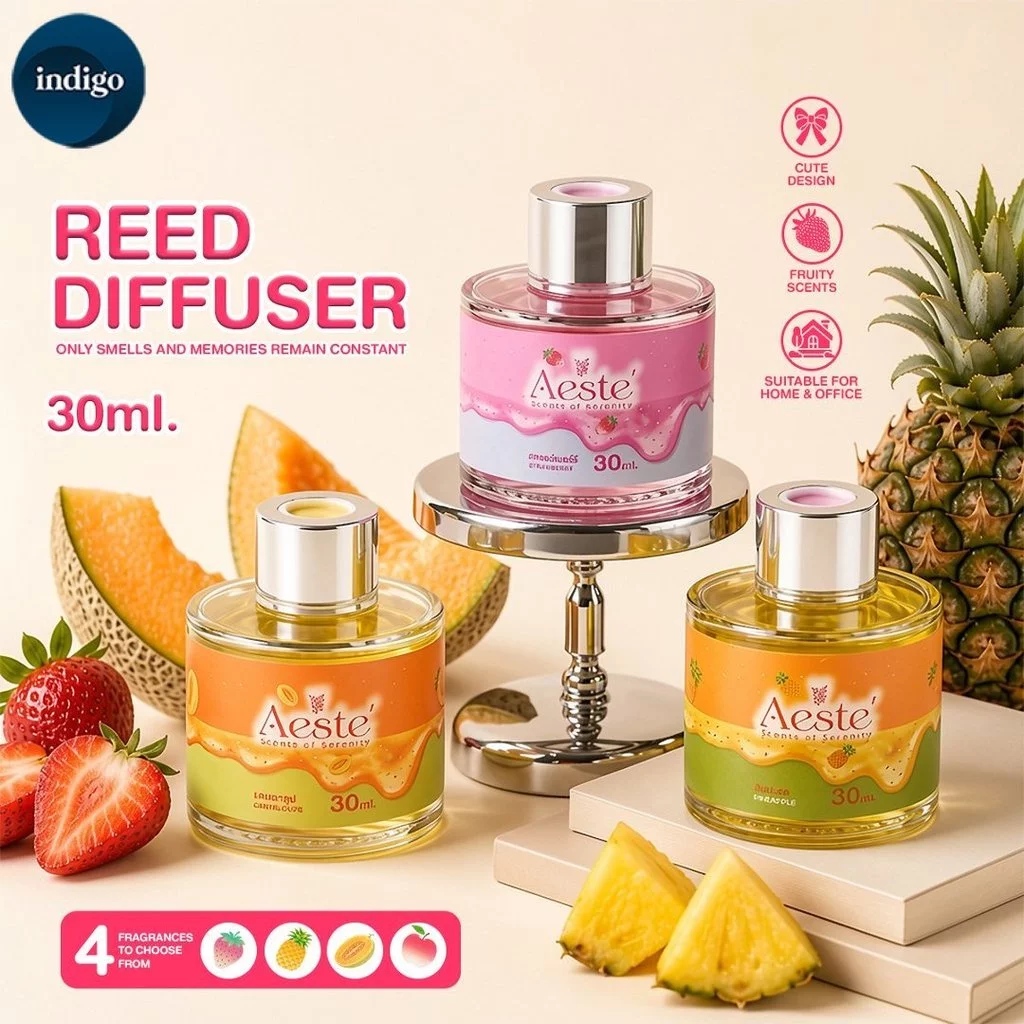 【AESTE ของแท้】ก้านไม้หอม น้ำหอมปรับอากาศ ก้านไม้หอมกลิ่นโรงแรม 30ml หอมสดชื่น ลดกลิ่นอับ มีกลิ่นผลไม้ให้เลือก 4 กลิ่น