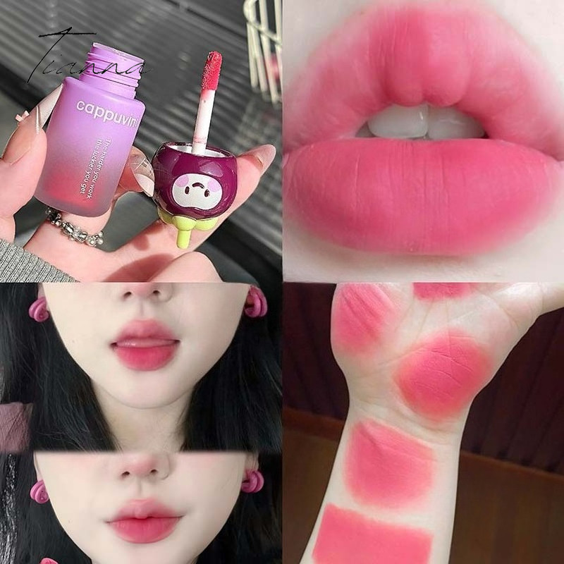 Velvet Mist Lip Mud Vibrant Guava สีชมพู Soft Mist Matte อ่อนโยนไวท์เทนนิ่ง Commuting Pseudo-No-Make
