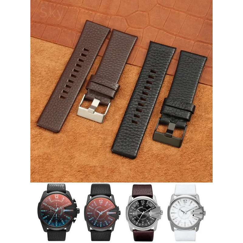 สายหนังแท้สําหรับดีเซล Dz7313 Dz7322 7257 Dz4323 1657 Series กันน้ํา Breathable Litchi รูปแบบ N26 28
