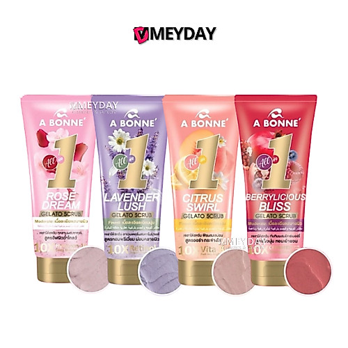 A BONNE' Citrus Swirl Gelato Scrub เอ บอนเน่ โรเซ่ ดรีม เจลาโต้ สครับผิว 300 กรัม