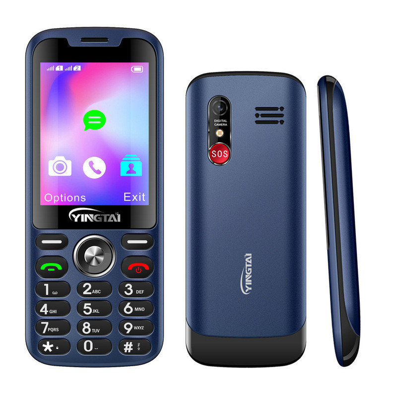 สไตล์ใหม่ 9 ซม. การ์ดคู่ 2Gphone ฟังก์ชั่นตรงโทรศัพท์มือถือผู้สูงอายุ SOS โทรฉุกเฉินช่วยตําแหน่งสแตน