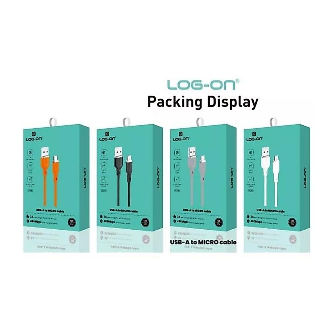 LOGON DATA CABLE LO-CB92 Fast Charging 3A 1.2M Micro Usd Type C iphone 480 MBPS DATA Transfer Speed