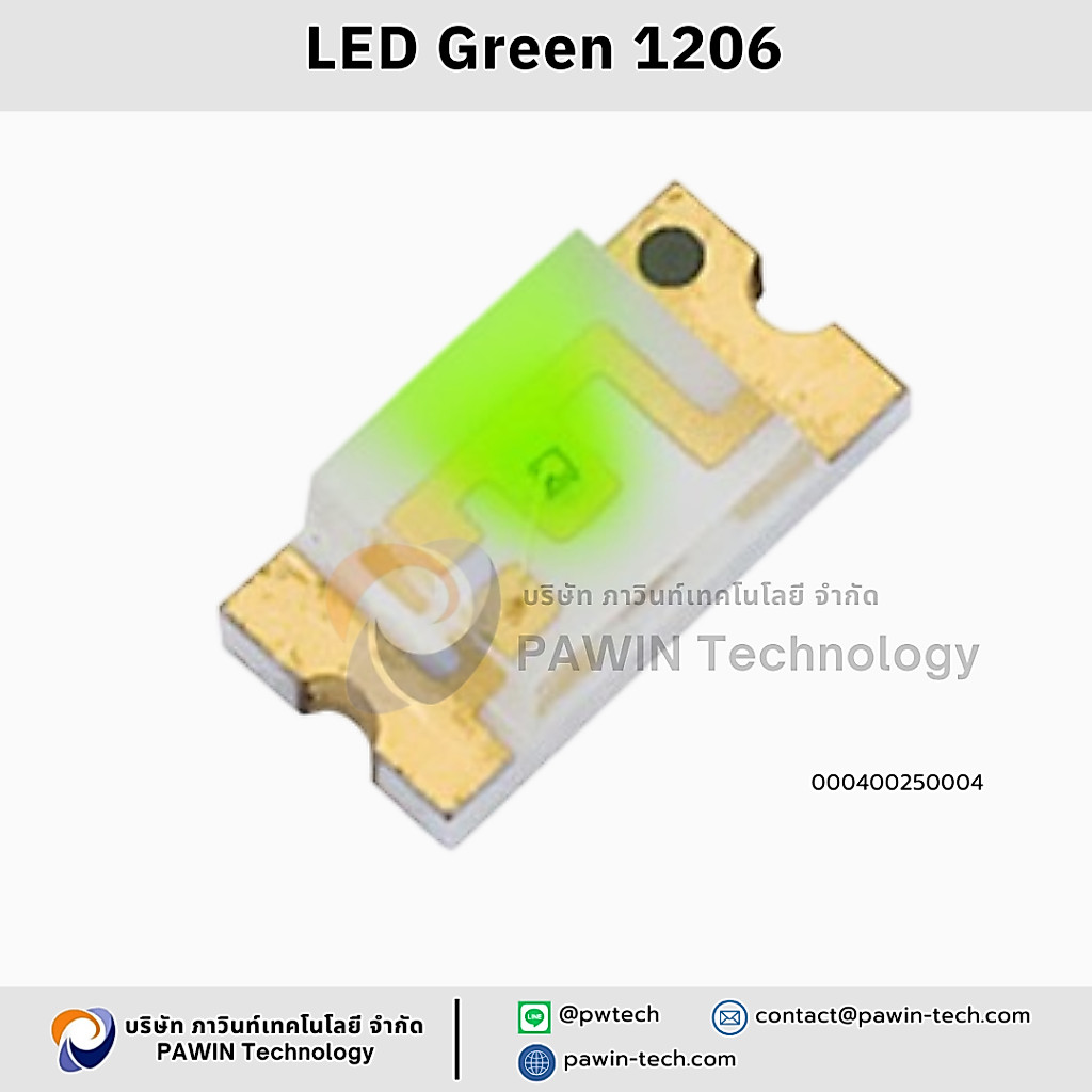 Chip LED, High Bright Green Color 1206 1ชุดมีจำนวน 100ชิ้น