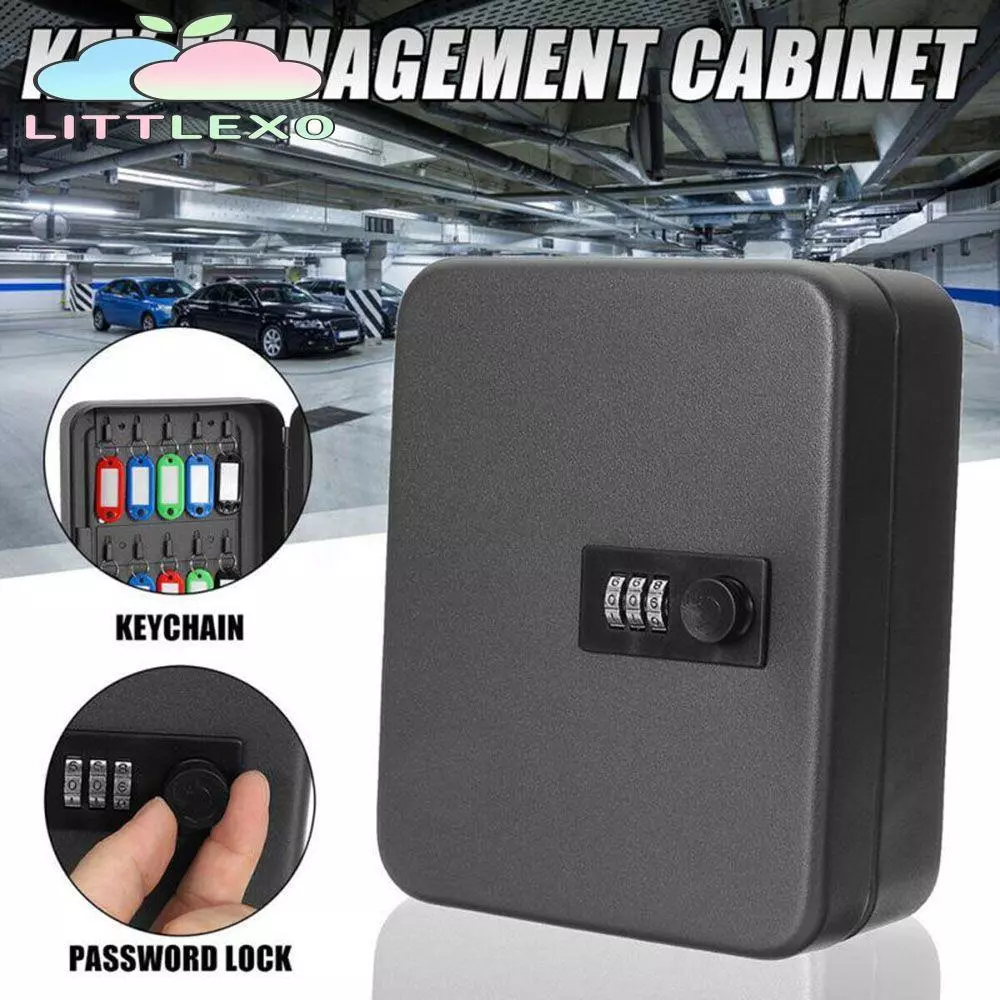 LITTLEX Key Safe รหัสรีเซ็ตรหัสผ่านล็อคได้ติดผนังกล่องกุญแจรถสํานักงาน