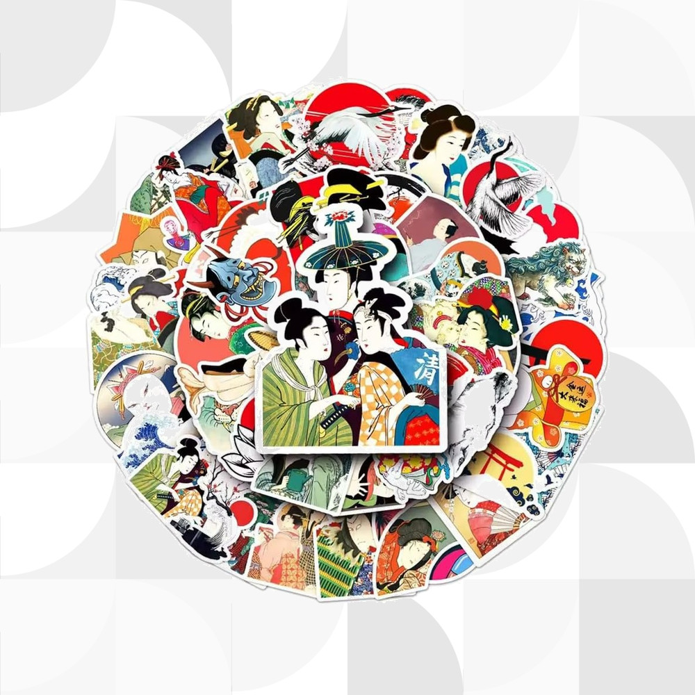 Ukiyo-e Japanese Style Sticker สติกเกอร์【ส่งตรงจากญี่ปุ่น】