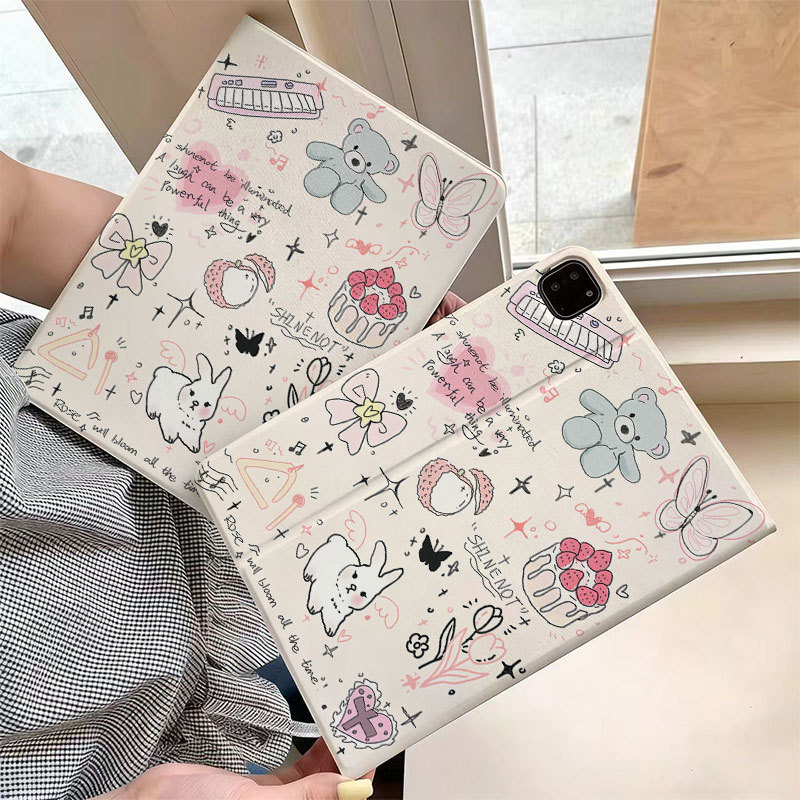 SAMSUNG แฟชั่นกระต่ายน่ารักกรณีแท็บเล็ตสําหรับSAMSUNG Galaxy Tab S9 FE S10 FE 10.911.0 SM-X520 X526B