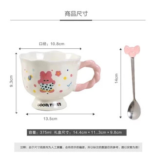 ถ้วยน้ํา ถ้วยกาแฟ ถ้วยนมน่ารัก แก้วลายกระต่าย ลายช้างน่ารัก มูลค่าสูงถ้วยเซรามิกถ้วยน้ําคู่สาวของขวัญวันเกิดของที่ระลึก🎀