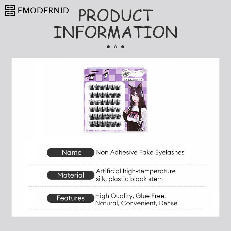 ขนตาปลอมแบบไม่ติดกาว ขนตาปลอมแบบธรรมชาติ ขนตาปลอมแบบถอดไม่ได้ เครื่องมือเสริมความงามสำหรับมือใหม่-em - รูปที่ 7