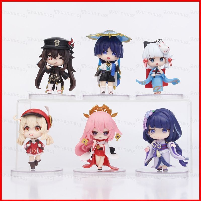 ZY2 6pcs Genshin Impact Action Figure Kaedehara Kazuha Kawamoto Makiko ตุ๊กตาของเล่นสําหรับ KidHome 