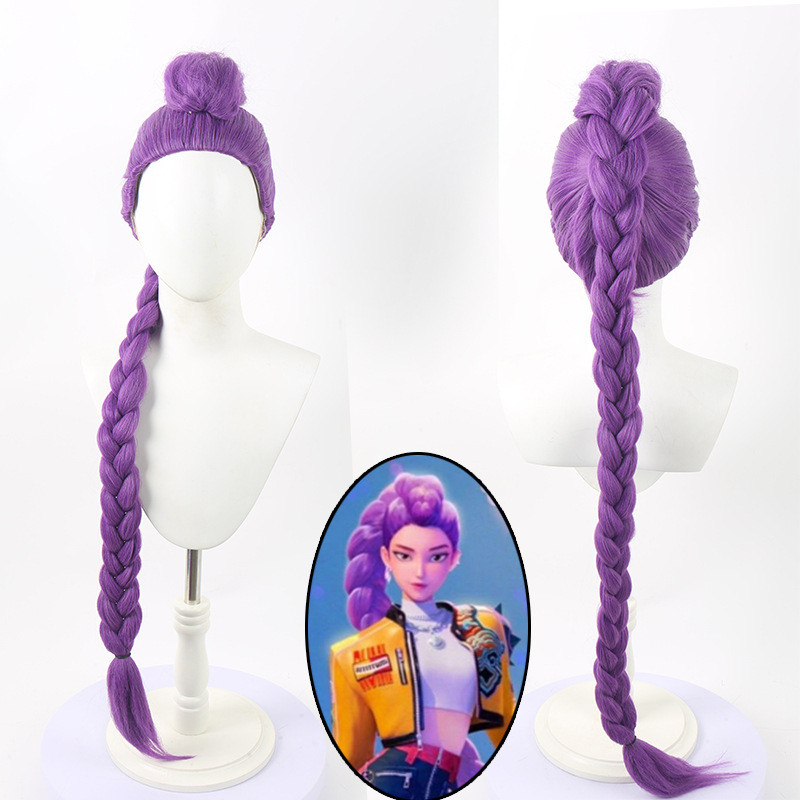 K‑Pop Demon Hunters Halloween Carnival Cosplay Rumi Purple Wig