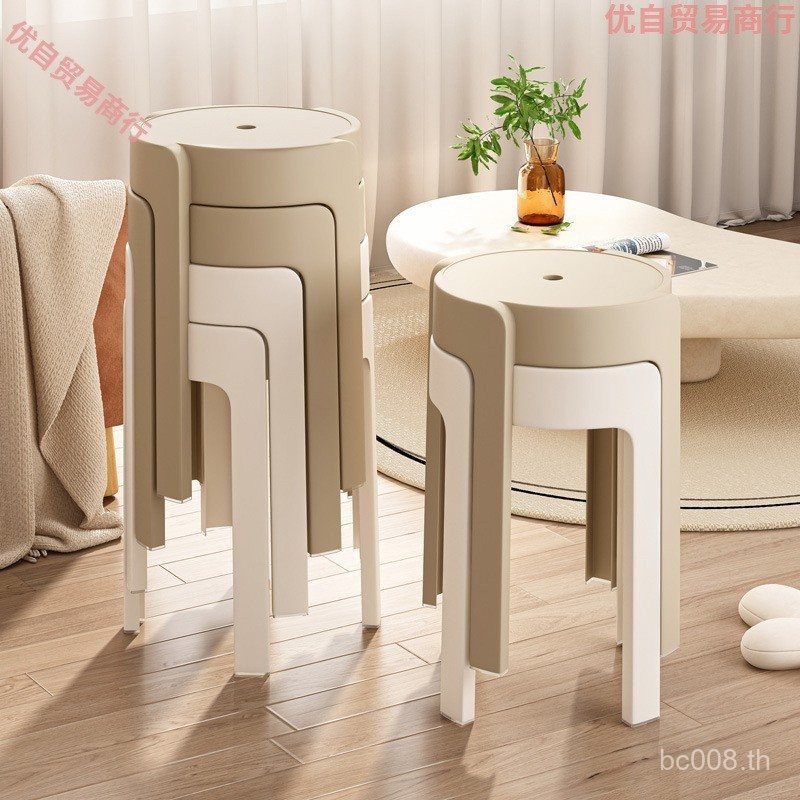 โมเดิร์น Simple Stackable โต๊ะรับประทานอาหารสตูลพลาสติกในครัวเรือนหนาขนาดเล็ก Apartment Negotiation 