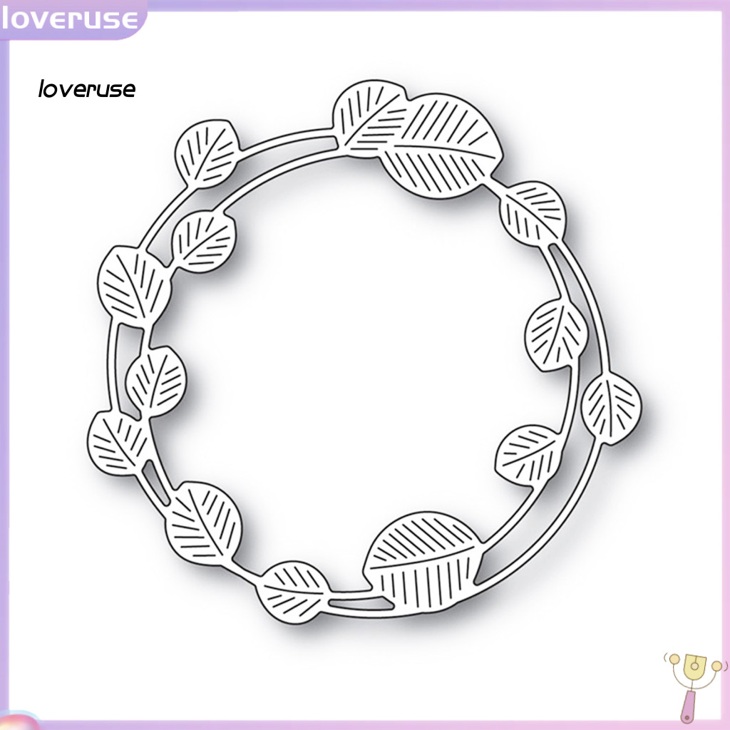 /LOV/ Leaf Circle Shape Cutting Die Kid DIY Holiday Greeting Card Craft Template Mold
