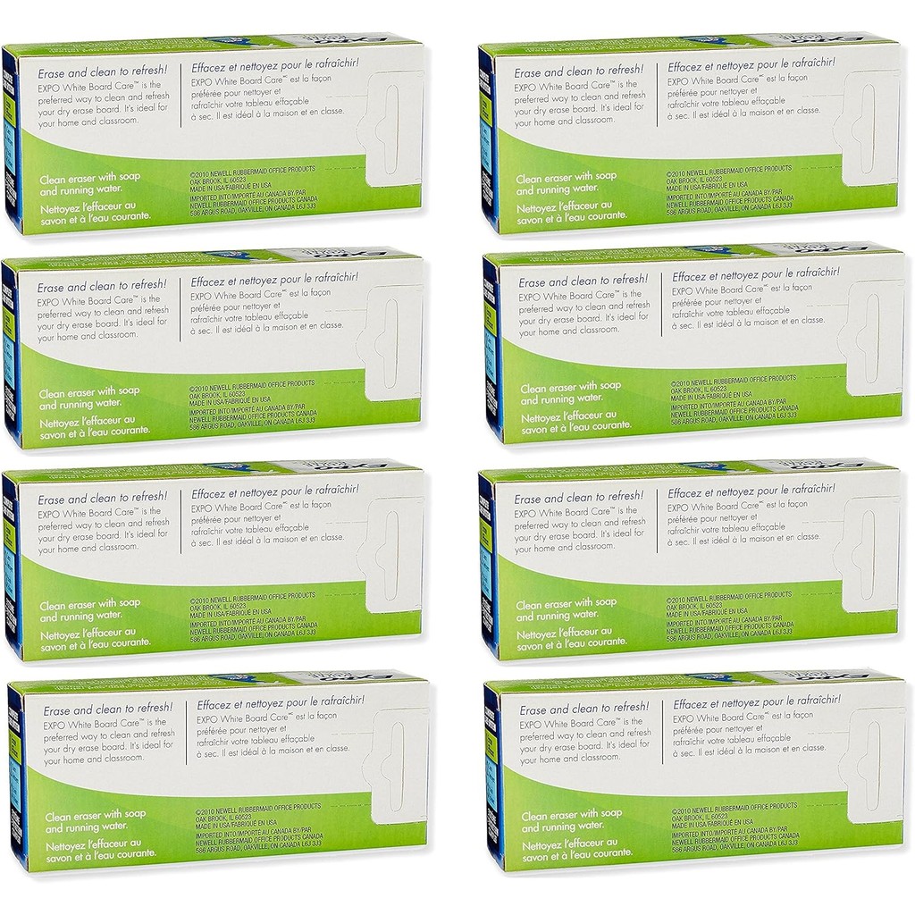 EXPO 81505 Block Eraser Dry Erase Board Eraser, Soft Pile, 5 1/8 W x 1 1/4 H - แพ็ค 8 S6L4