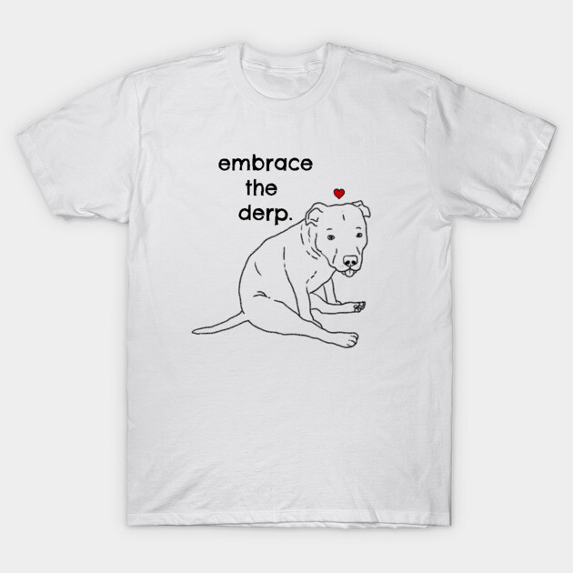 เสื้อยืด Vintage Derpy Dog, Funny Pitbull, Cute Pitbull, Gift for Dog Mom T-Shirt แท้ Cotton 100%