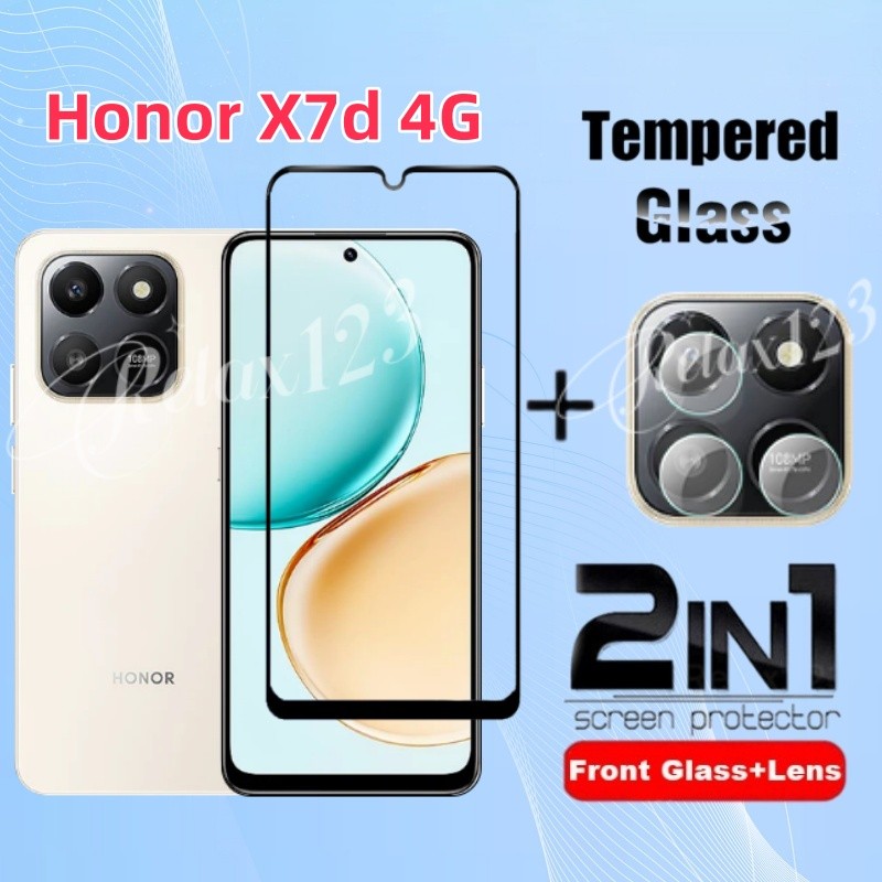 สําหรับ Honor X7d 4G 2025 2IN1 Full Screen Protector กระจกนิรภัยสําหรับ Honor X7d HONOR X 7d x7d X7 