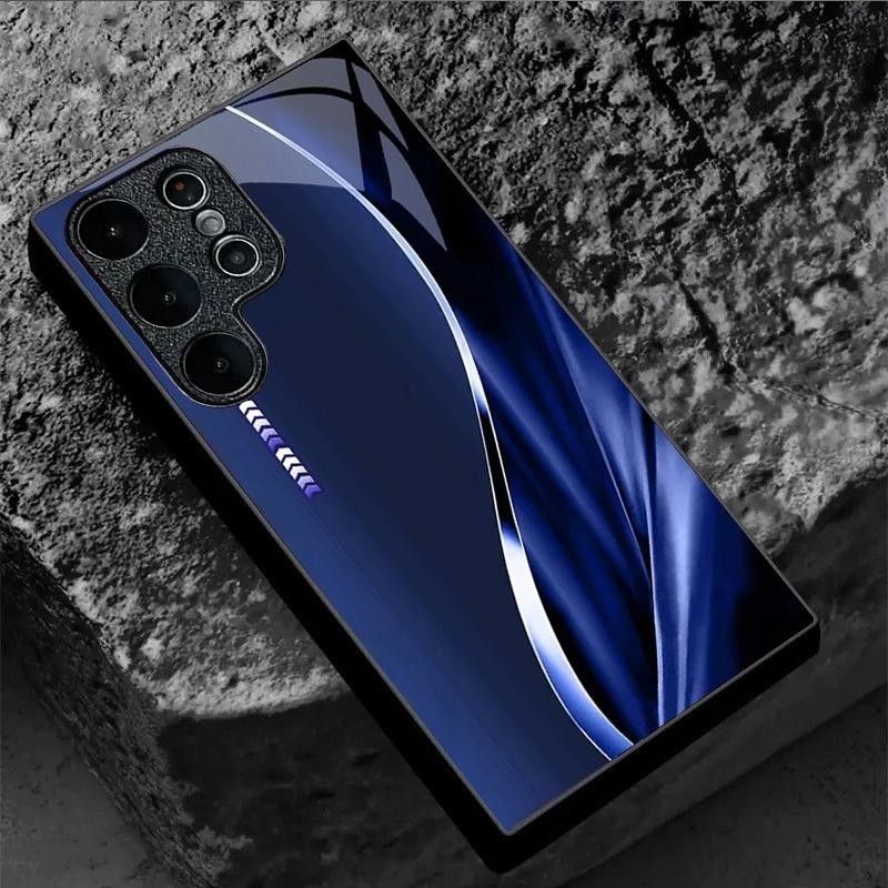 ธุรกิจลาย (3) ออกแบบเคสโทรศัพท์สําหรับ Samsung Galaxy S20 S21 S22 S23 S24 S25 Ultra Plus S23FE S24FE A53 A54 A55 A34 A33 หรูหรากระจกนิรภัย