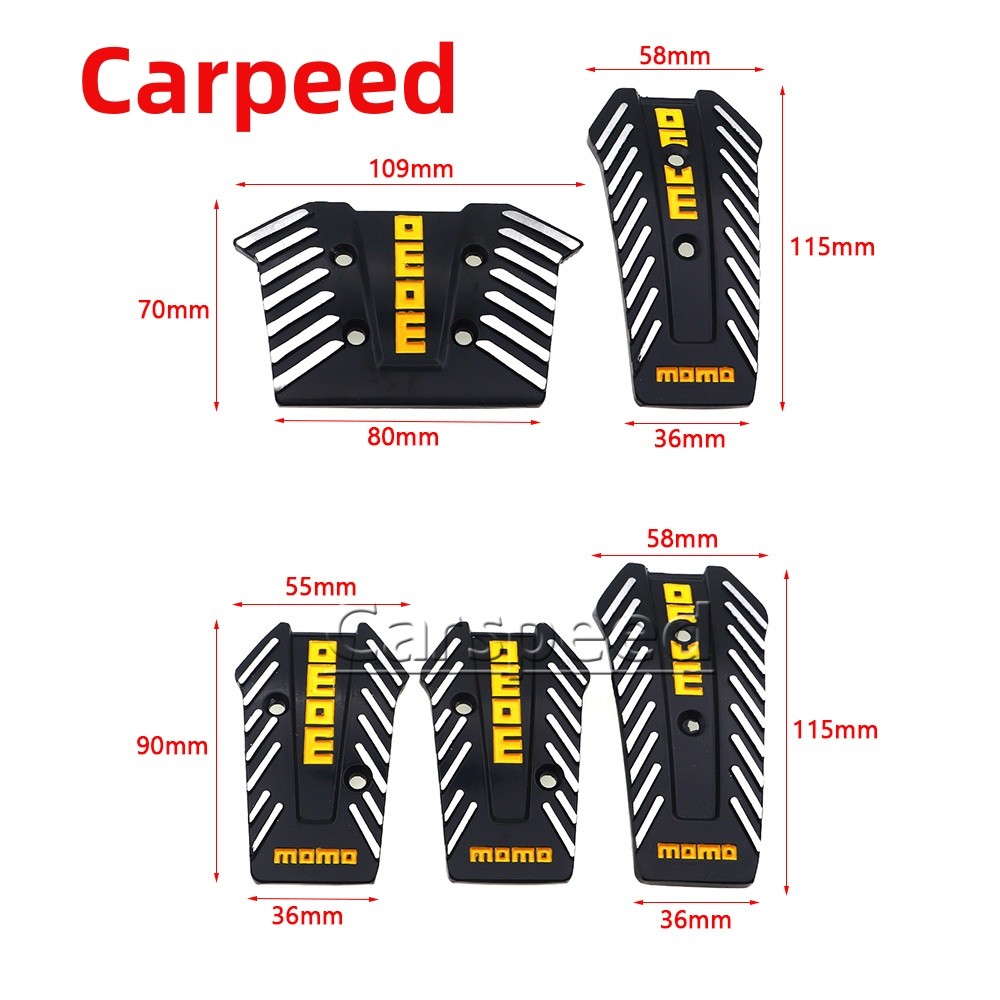 MOMO สไตล์รถ Racing Pedals Universal คู่มือเบรคเท้าเหยียบลื่นสีดําเงินกีฬา Racing Pedals - รูปที่ 2