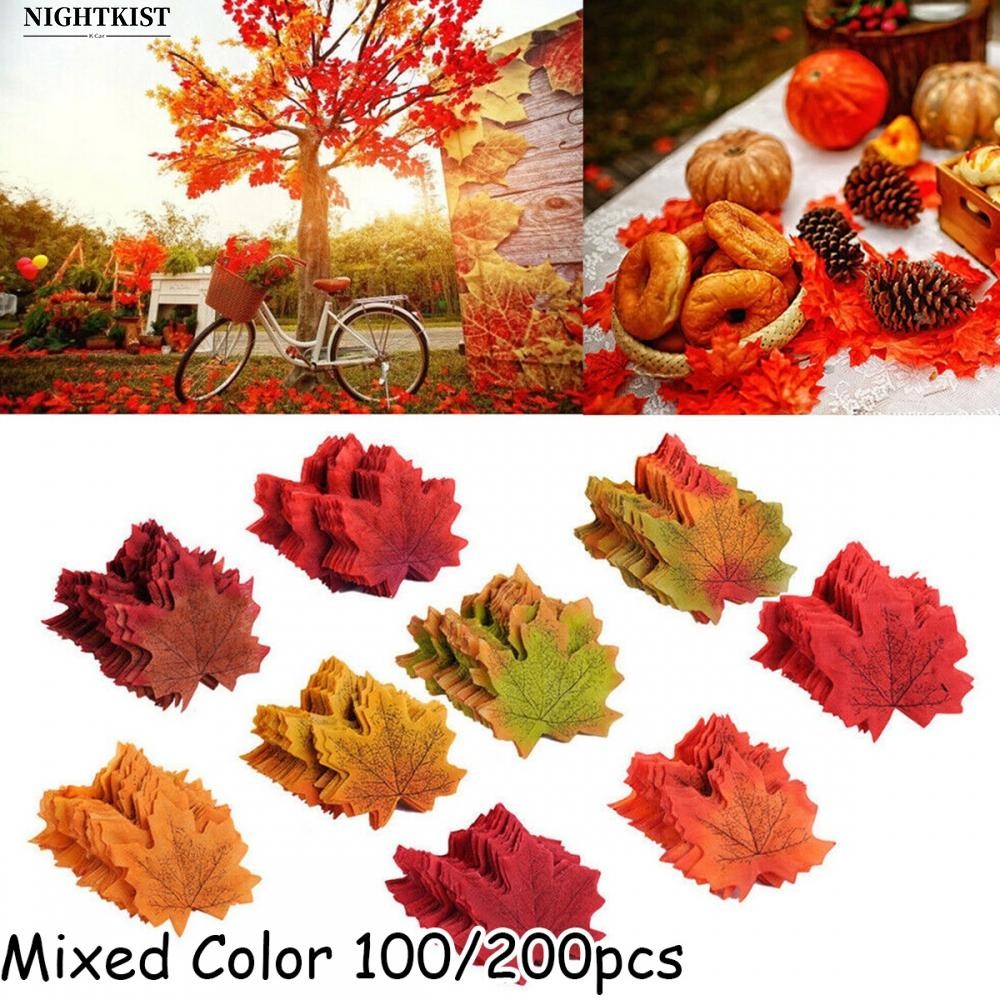 Maple Leaves Simulation Props Halloween Multicolour Autumn Wedding Home