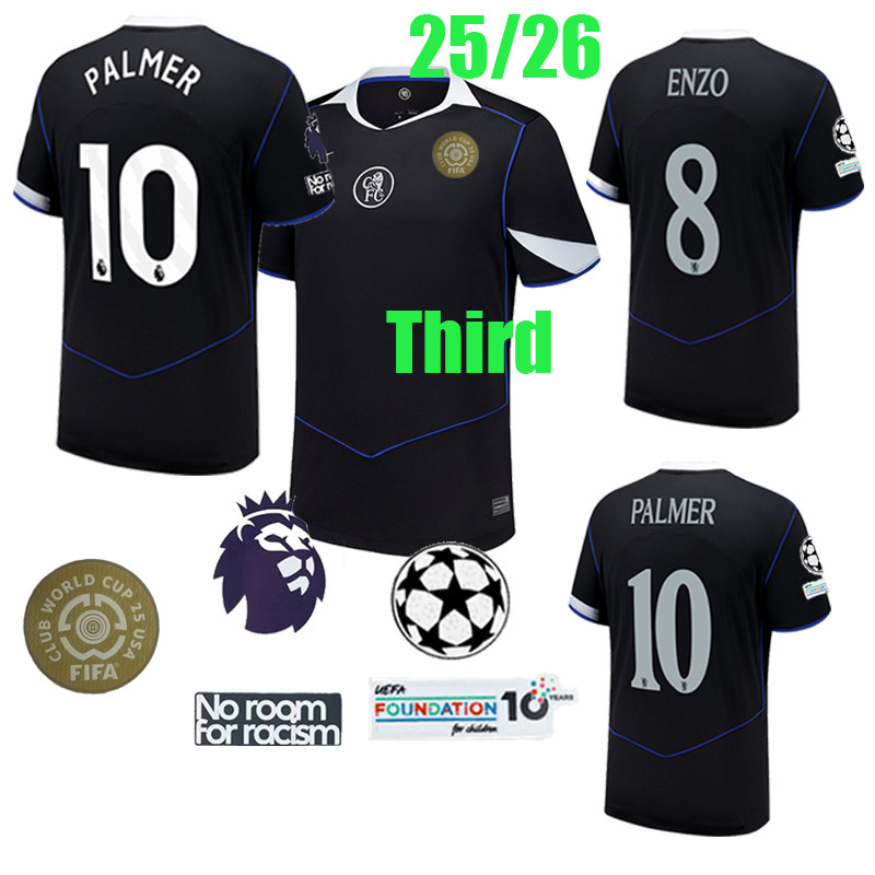 25/26 PALMER ฟุตบอล clothe 25/26 CheLsEas Third jerseys ENZO GITTENS ESTEVAO JAMES MADUKE CAICEDO NE