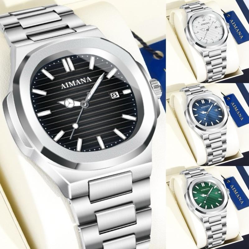 นาฬิกาข้อมือ AIMANA รุ่น 8602 หน้าปัด 40 มิล UNISEX สแตนเลสสไตล์คลาสสิกกันน้ำเคลื่อนไหวแบบควอตซ์ มีหน้าปัดหลายสีให้เลือก