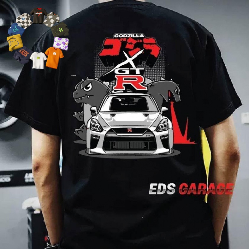 เสื้อยืดผู้ชายญี่ปุ่น ลาย R35 Godzilla Skyline GTR35 ไซส์ S-4XL คอกลม