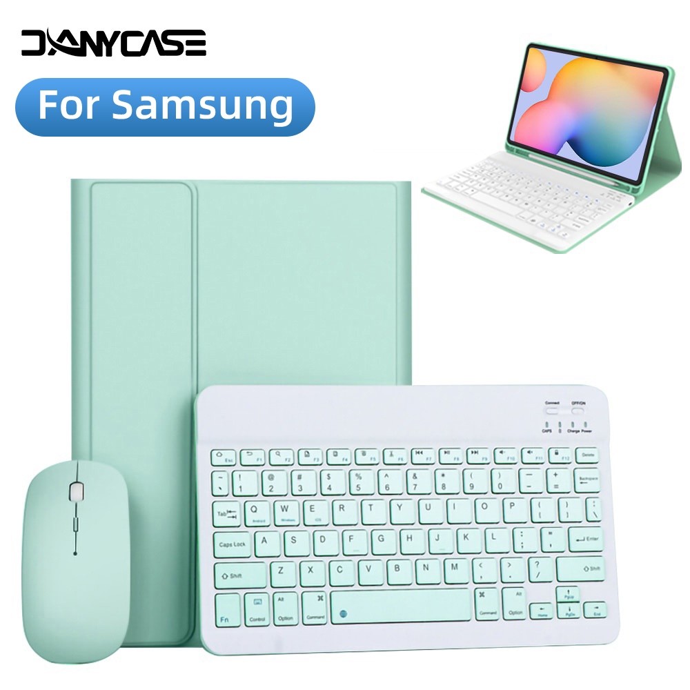 สําหรับ Samsung Galaxy Tab S6 Lite/S7/S8/S9 FE/S10 FE เคสคีย์บอร์ด | ฝาครอบไร้สายบลูทูธแม่เหล็กพร้อมการออกแบบป้องกันบาง