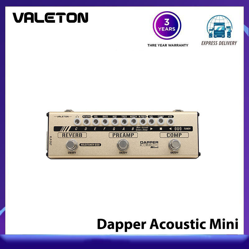 VALETON Dapper Acoustic Mini ElectricAcostic Guitar DI Analog Preamp MultiEffects Pedal