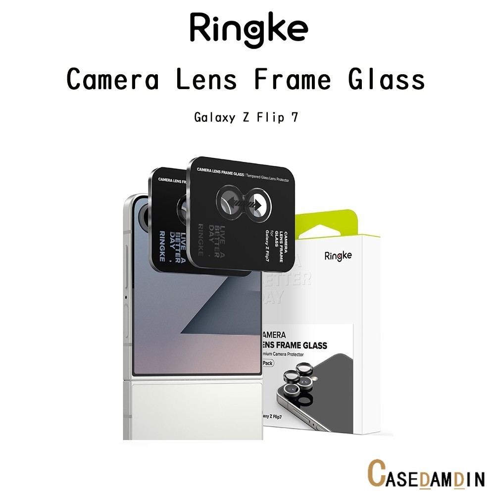 RINGKE Camera Lens Frame Glass กระจกกันรอยเลนส์กล้องเกรดพรีเมี่ยมจากเกาหลี สำหรับ Galaxy Z Flip 7 x2