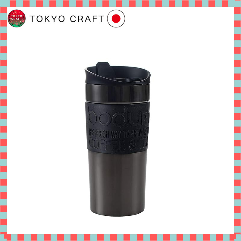 BODUM Travel Mug 350ml Gun Metallic Stainless Steel Thermal Insulation Double Wall Dishwasher Safe O