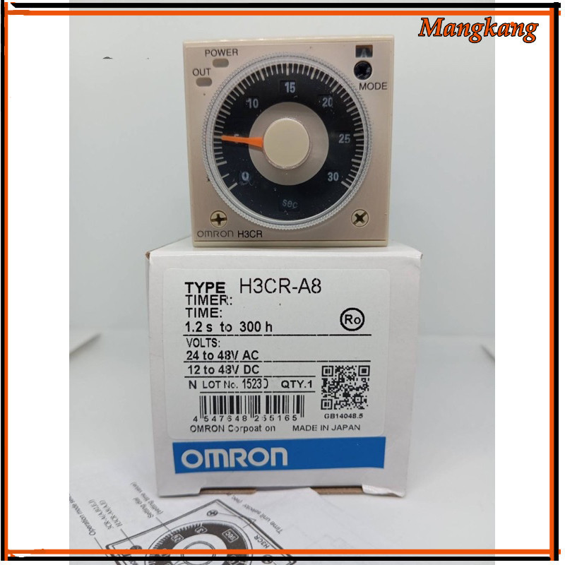 ของใหม่! H3CR-A8 12-48v 24v 48v 12vOmron H3CR-A8 รีเลย์เวลาจิ๋ว H3CR-A8 1.2-300h 24-48VAC 12-48VDC อ