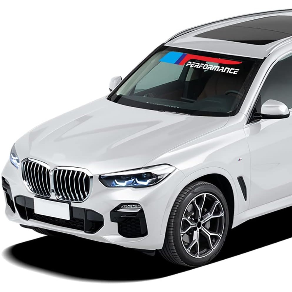2pcs Performance ด้านหน้าด้านหลังกระจกแบนเนอร์ไวนิล Decal สติกเกอร์สําหรับ BMW F10 F30 E90 E60 E39 E