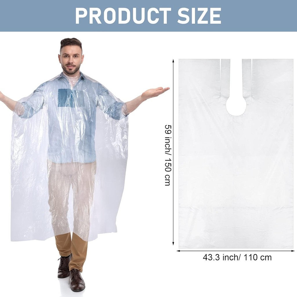 Yahenda 150 ชิ้นทิ้ง Salon Capes Bulk กันน้ําตัดผม Capes สําหรับตัดผม Stylist Dye อุปกรณ์ตัดผม 59 x 