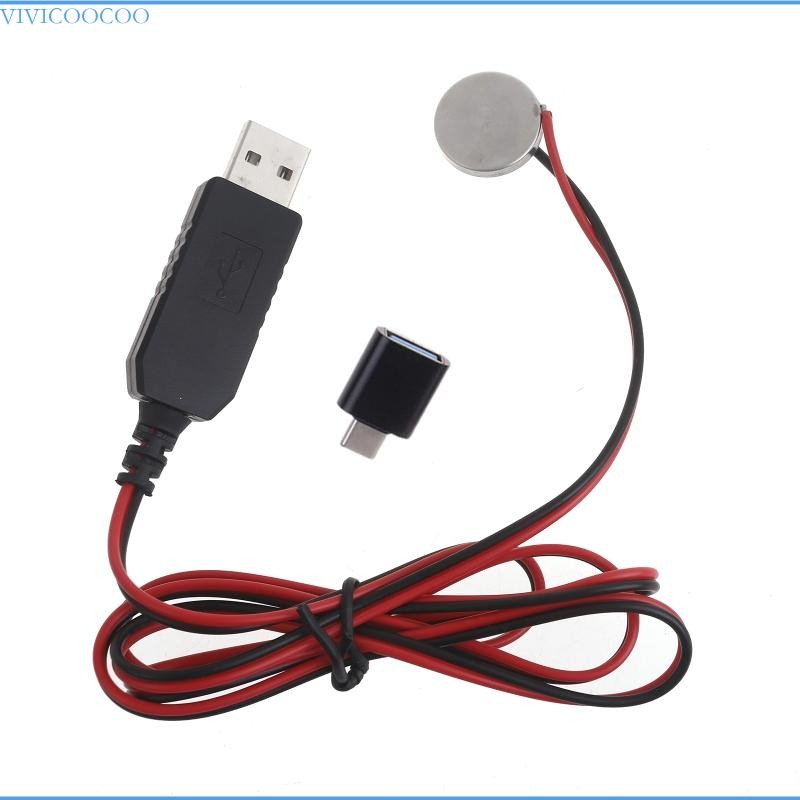 VIVI USB ถึง 3V CR2032 Dummy สายชาร์จอะแดปเตอร์ Type-C Repalce CR2032 3V สําหรับ CR2032 ขับเคลื่อนอุ