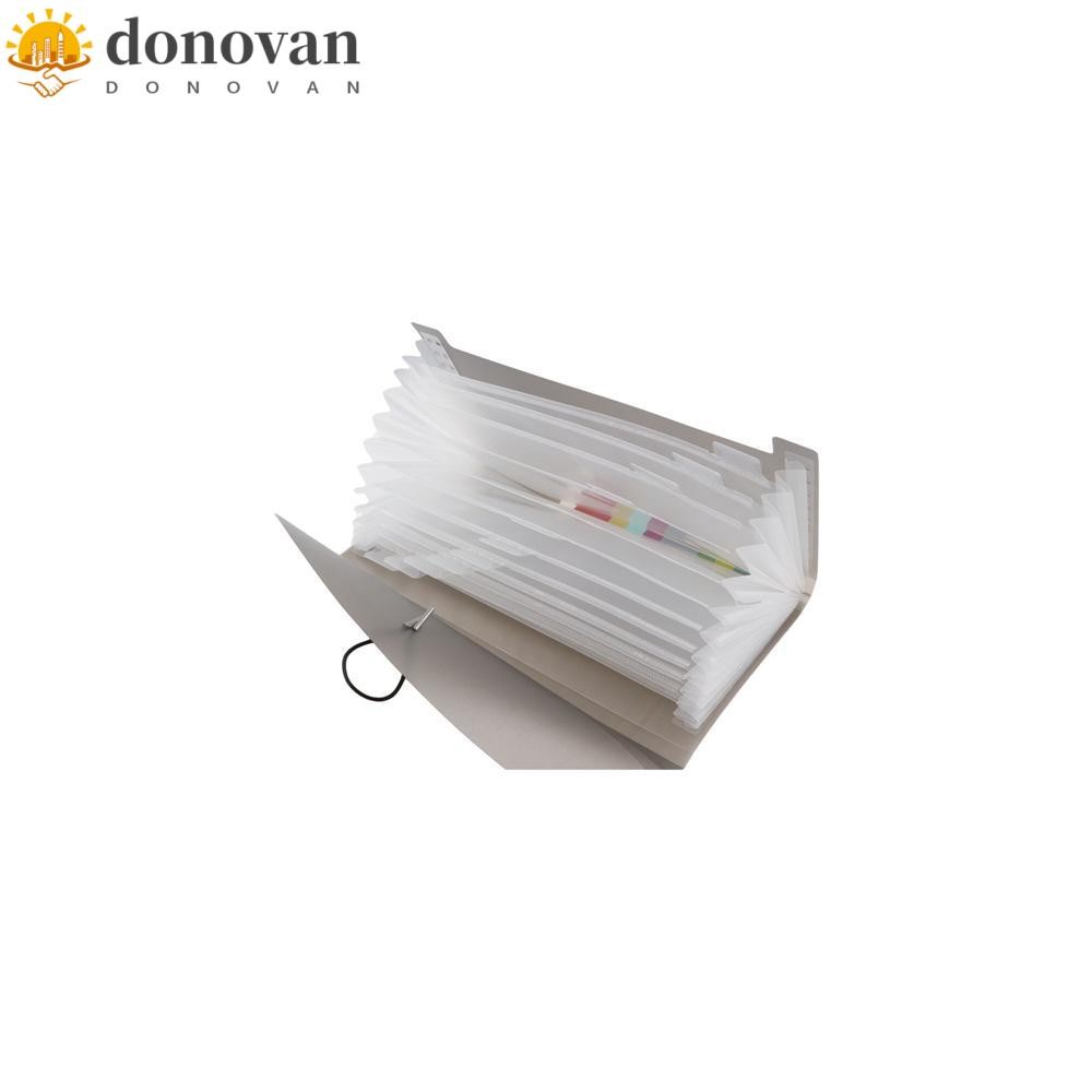DONVAN กระเป๋าแฟ้มขยาย 13 กระเป๋าโฟลเดอร์กระดาษแบบพกพา Bill Storage ธุรกิจ Tax Item Document Organiz