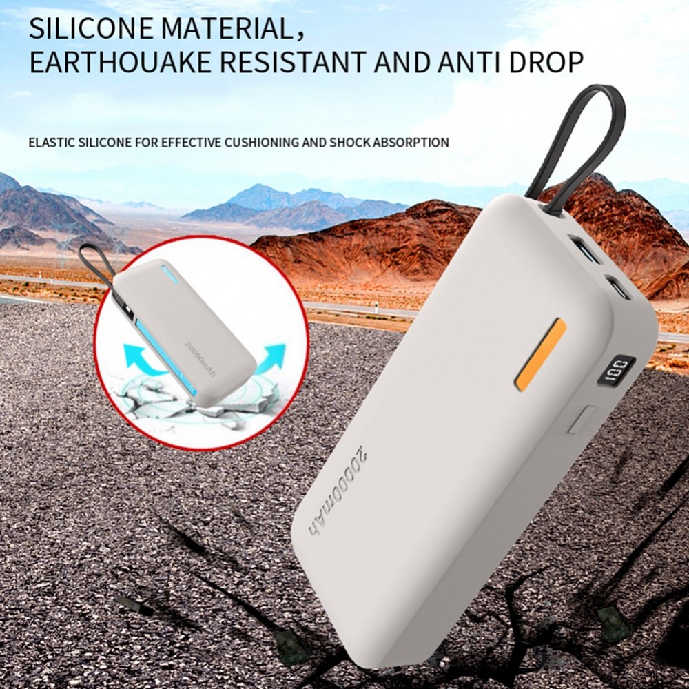 เคสซิลิโคนสําหรับ CUKTECH CP25 20000WmAh Power Bank ป้องกันเต็มรูปแบบ