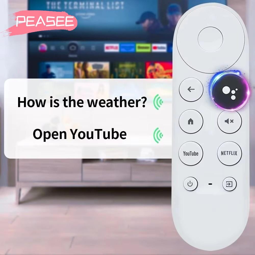 [PEASEE] เปลี่ยนรีโมทคอนโทรลด้วยเสียง, G9N9N 4K เข้ากันได้กับ Google Chromecast Remote, Snow Color H