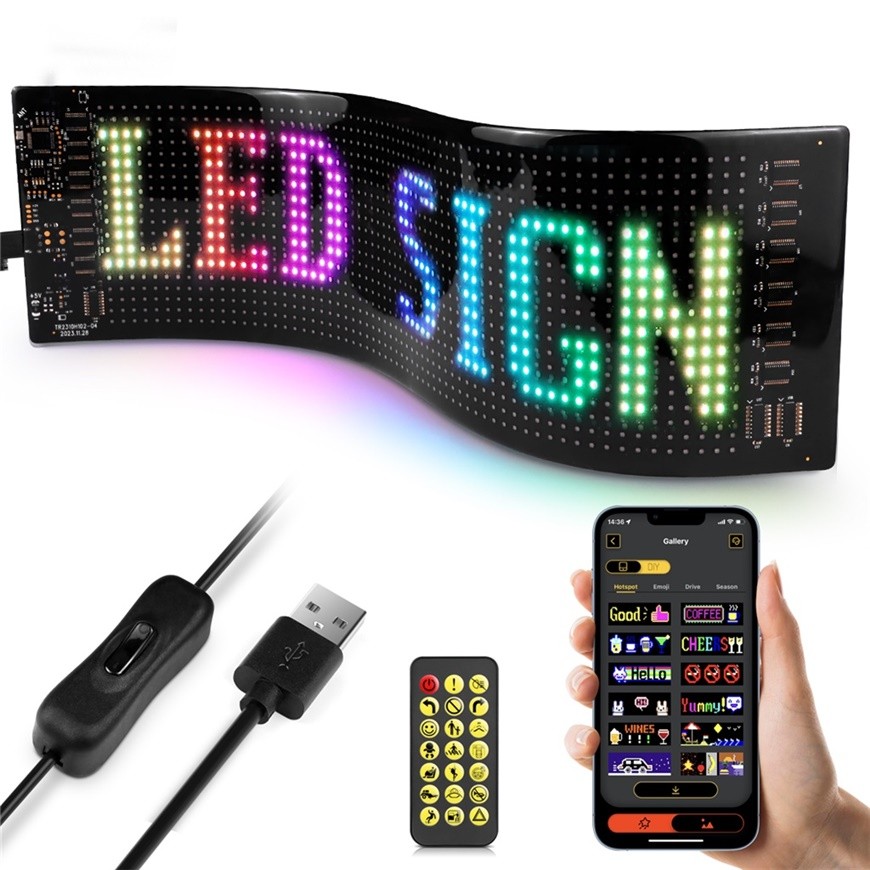 COD สมาร์ท USB LED Pixel Matrix Display แถบ rgbic Neon Light Cable Application Program Control รถโฆษ