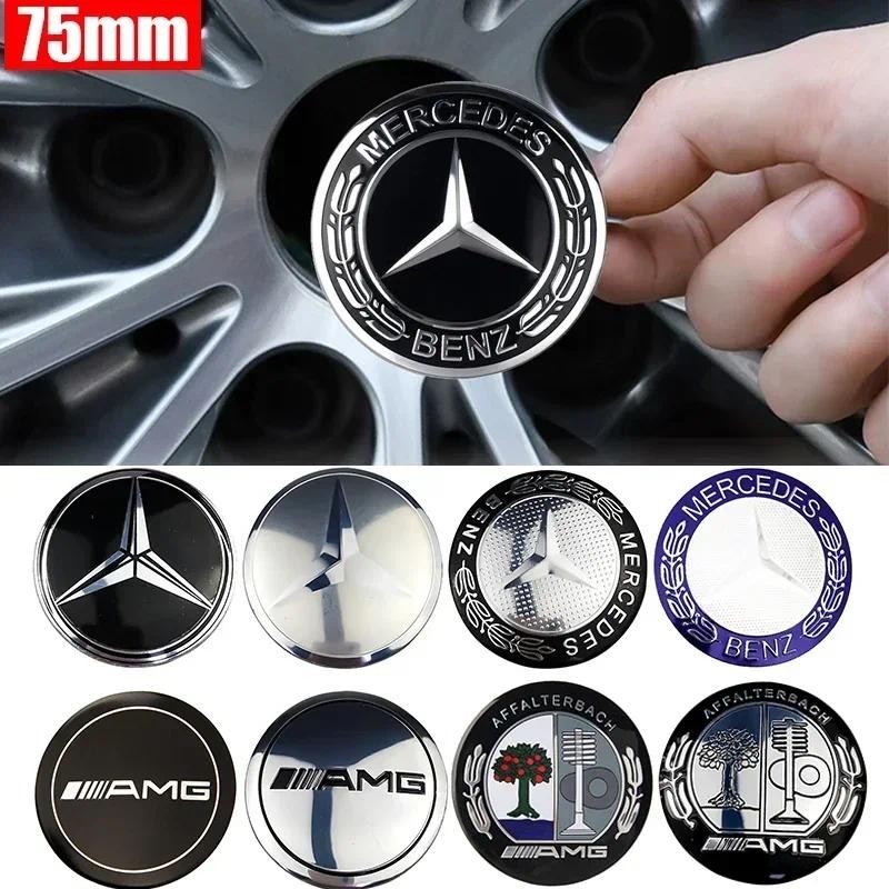 4PCS 75 มม.รถศูนย์ล้อ Hub Cap สติกเกอร์สัญลักษณ์สําหรับ Mercedes Benz W203 W204 W205 W209 W210 W211 W212 W176