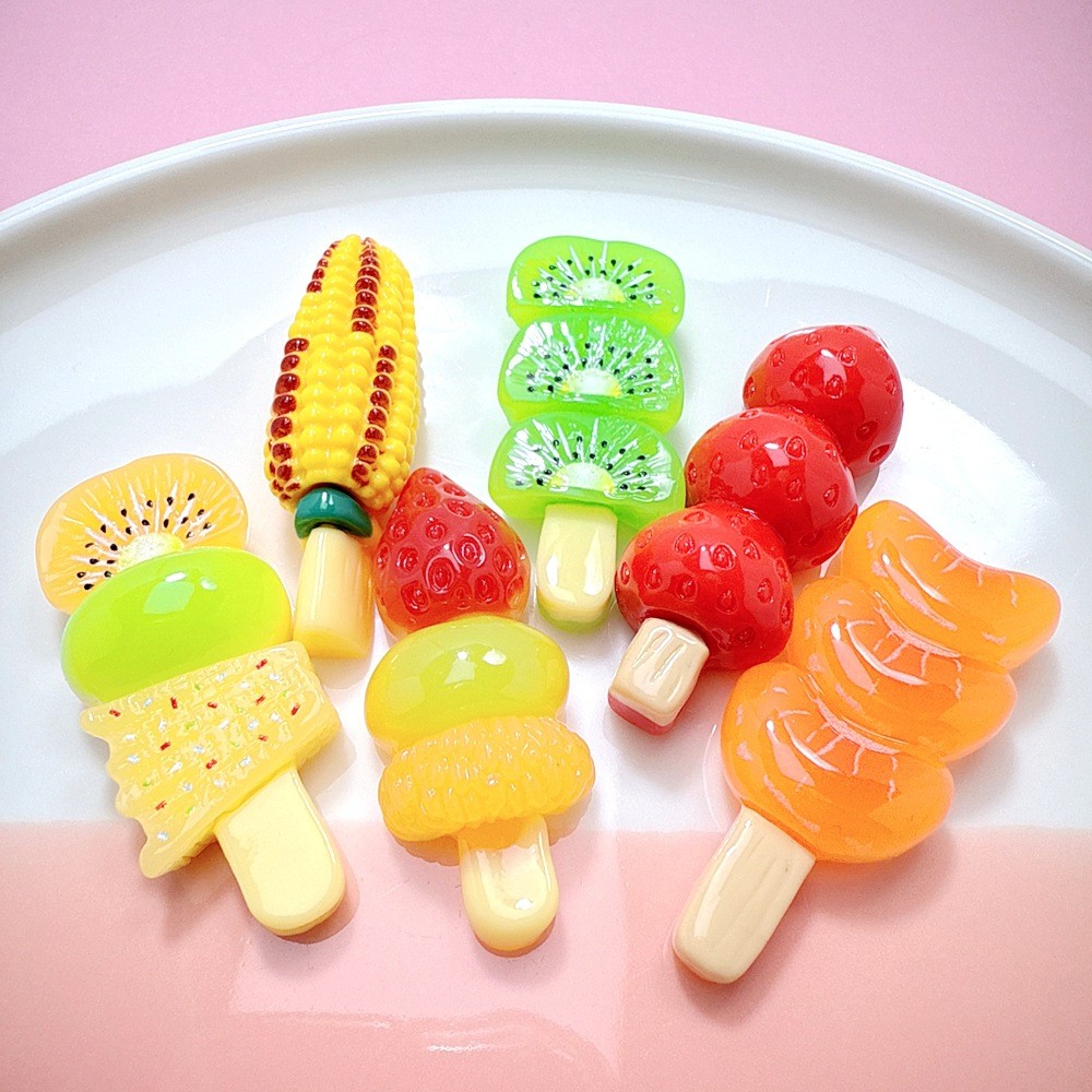 ของประดับผลไม้ตกแต่งด้วยเรซิ่น 10 ชิ้น สำหรับงานทำเอง