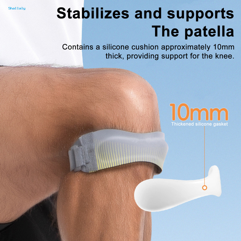 เทนนิส Patella Band สายรัดเข่า Patella แบบปรับได้สําหรับบรรเทาอาการปวดและรองรับเหมาะสําหรับกีฬาและกิ