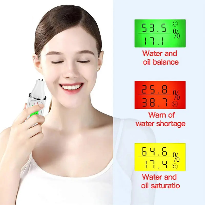 LCD Digital Skin Analyzer Skin Oil Moisture Tester เครื่องตรวจจับที่แม่นยําพร้อมเซ็นเซอร์เทคโนโลยีชีวภาพสําหรับเครื่องมือดูแลผิว Spa Monitor