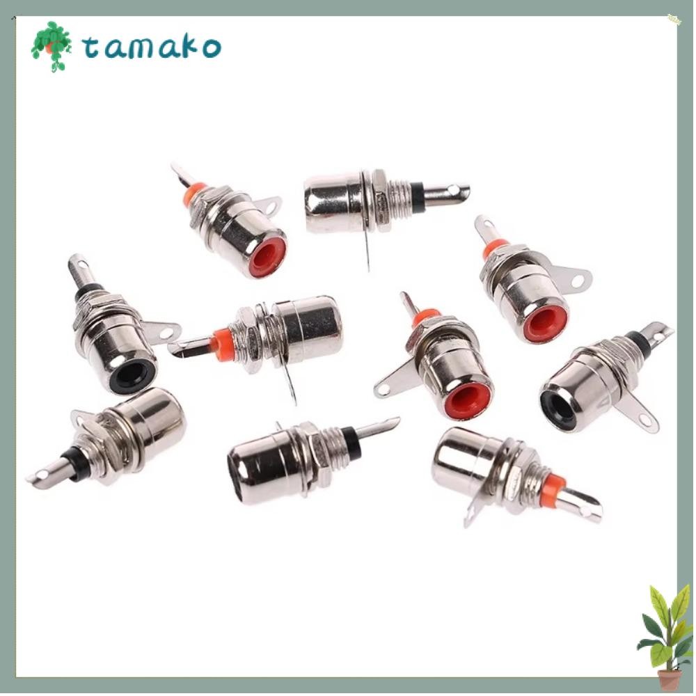 TAMAKO 15 ชิ้น RCA แผง Mount Connector, ชุบนิกเกิลทนทาน RCA แจ็คแชสซี Mount Connector, ติดตั้งง่ายหญ
