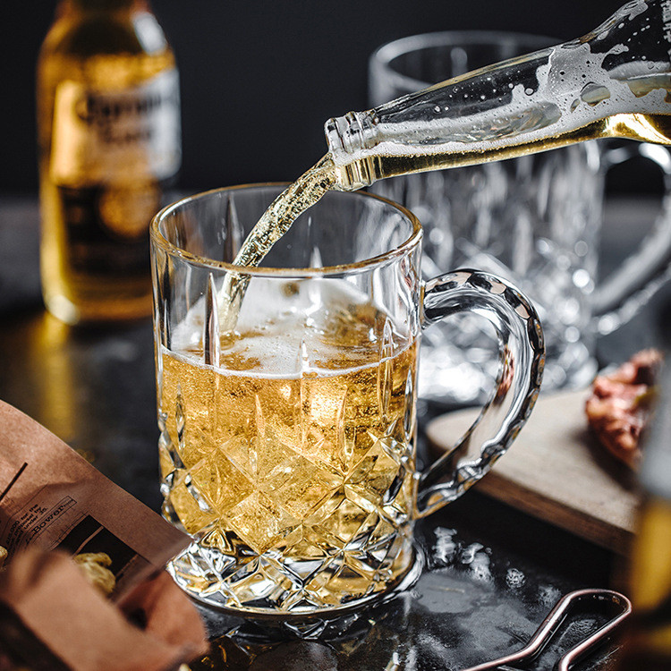 แก้วไวน์แก้วหนาพร้อมที่จับ แก้วเบียร์ 225ML แก้วเบียร์ รูปแบบสร้างสรรค์ Beer Glass ราคา ถูกที่สุด ดีลบีเคเค แกลเลอรีภาพที่ 5