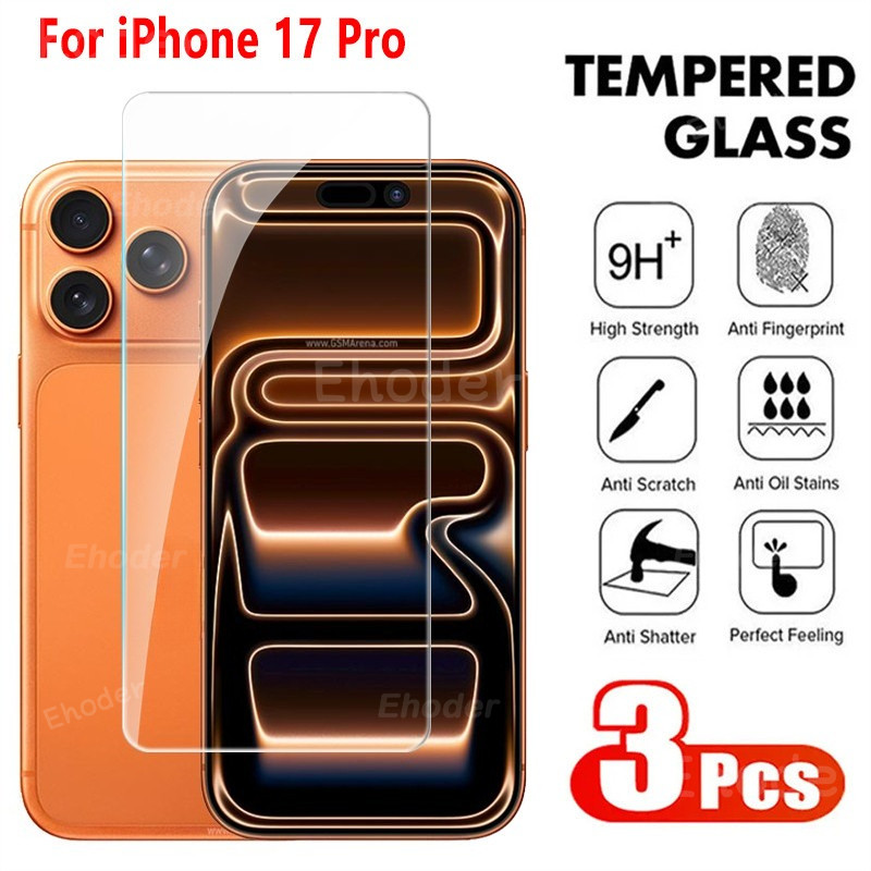 กระจกนิรภัยป้องกันหน้าจอสําหรับiPhone 17 Pro Max 17Ari 4G 5G 2025 คลุมทั้งหมดฟิล์มกระจกใสสําหรับI17 